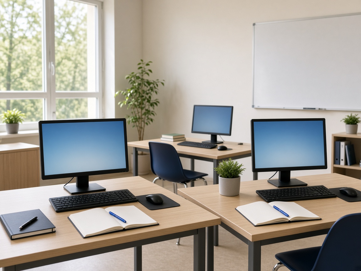 A calm lab space for first computer lessons