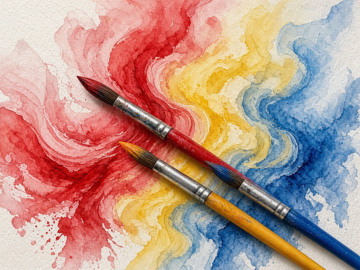Brush, palette, and colour practice